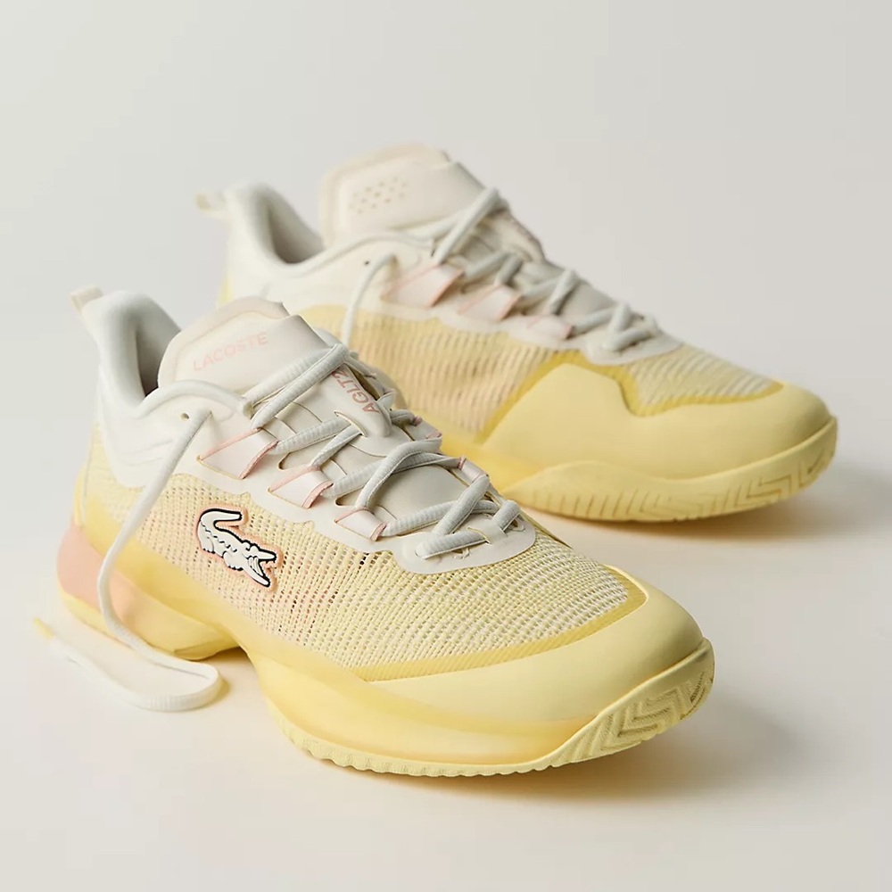 Lacoste x Free People Mvmt AG-LT23 Ultra Sneakers in Yellow and White